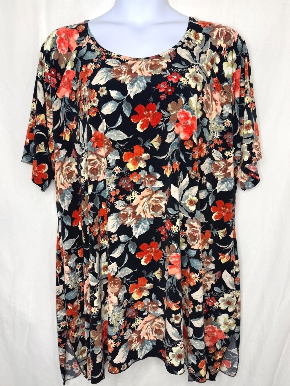 Ulla Popken Floral Made in Italy Longline Tunic US Size 28/30